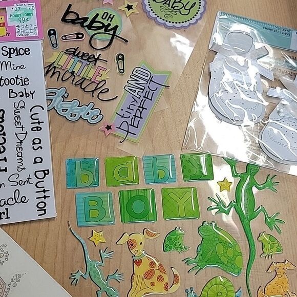 Hallmark Baby Boy Memory Book Craft Paper And Stickers - Picture 11 of 16